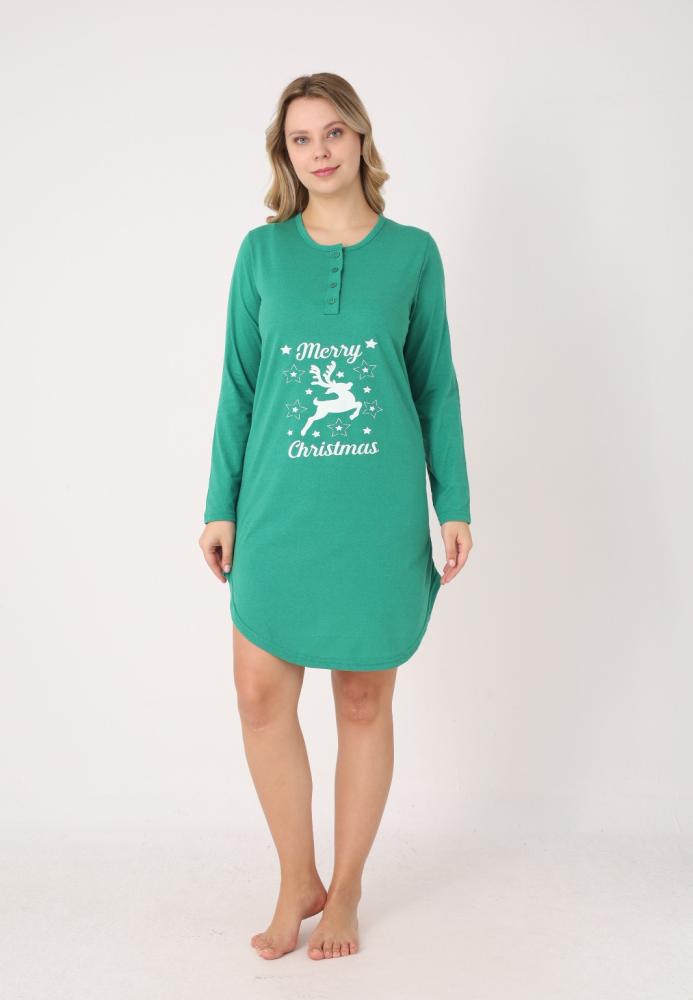 Camasa de noapte Craciun,Imprimeu Ren,En-gros